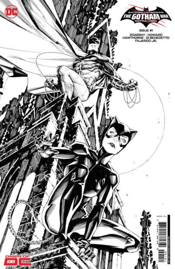 Batman Catwoman The Gotham War Battle Lines #1 (One Shot) Cover G 1 in 50 Kael Ngu Black & White Card Stock Variant Sale